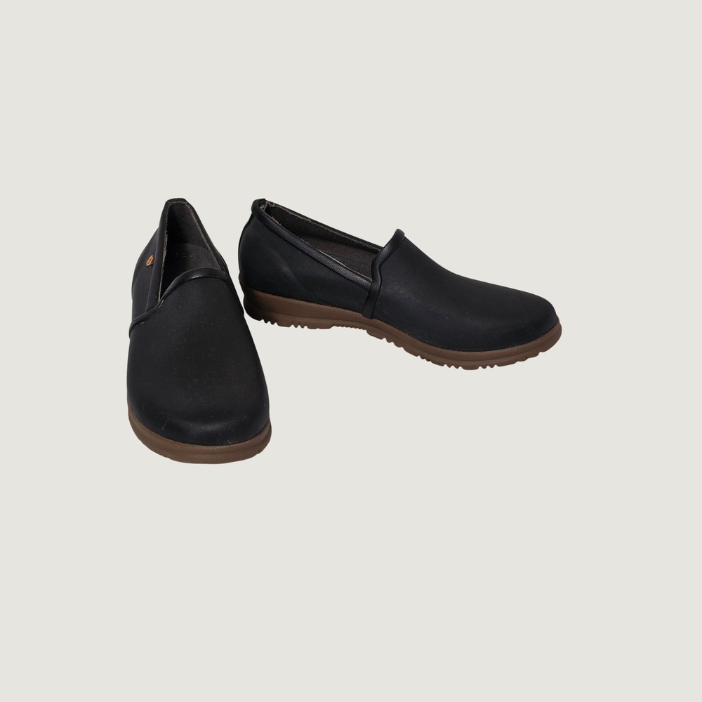 Bogs Sweet Pea Slip On Rain Shoes Womens 7 Black Waterproof Rubber Garden Boots